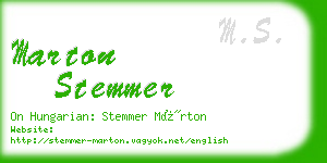 marton stemmer business card